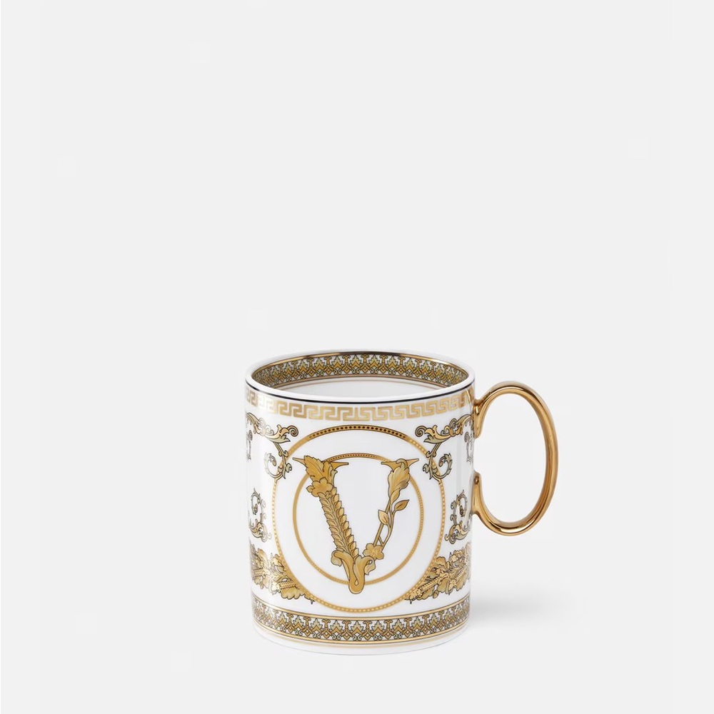 Versace Gold and White Patterned Mug